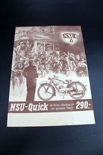 Feuille Publicitaire, NSU Quick Vers 1940 Prix, Publicité