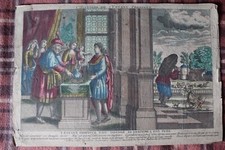 gravure XVIe XVIIe siècle imagerie populaire l'enfant prodigue 33,5 x 23 cm