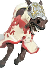 Knight’s Horse Les Chevaliers Papo Vintage Figurine Toy Brown With White & Red 