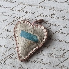 Scapular Antique Leather Reliquary 19th Century French Reliquary