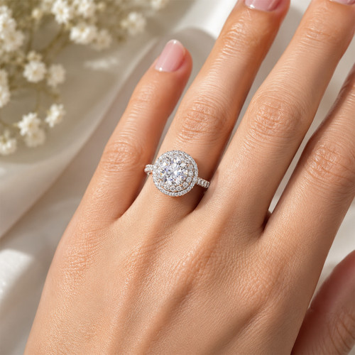 Bague diamant ronde or - diamant,