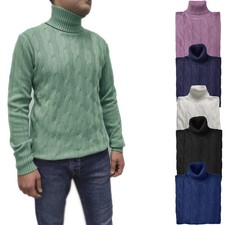 Pull d'hiver homme à col haut pull tressé tresses VEQUE