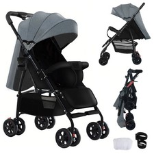 Poussette Landau Pliable Légère Dossier Réglable Roues Pivotantes Compacte Bébé