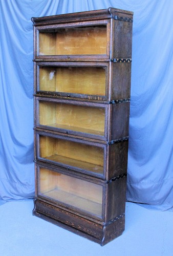 Antique oak barrister bookcase - oak,