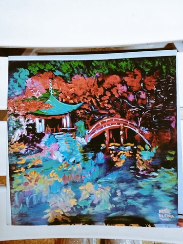 Tableau contemporain jardin - tableau,