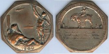Médaille de table - Exposition internationale d'Anvers 1930 J. Fonson cuivre arg