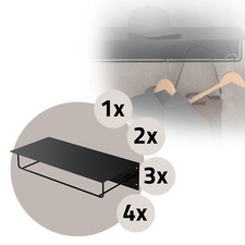 Lot 1/2/3/4x tringle à vêtements métal noir mat porte-manteau mural avec étagère