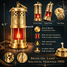 Lampe de mineur en laiton