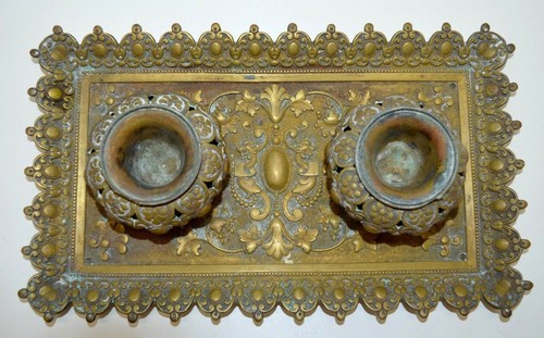 Bel encrier bureau bronze - -bel, de