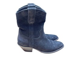 Saint Laurent Santiag Eastwood Boots Suede Nero Size 39