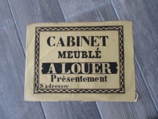 AFFICHE ANCIENNE 1810 CABINET MEUBLE A LOUER MAISON   IMPRIMERIE printing
