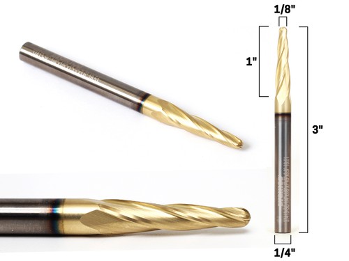 Tapered ballnose zrn - 1/8",