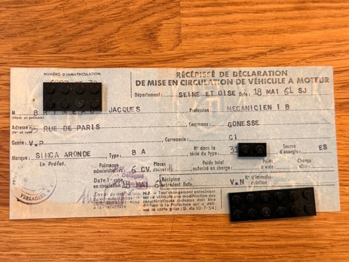 Document administratif simca - document,