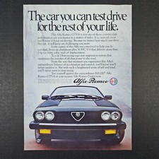 1983 Alfa Romeo GTV-6 Vintage Print Ad Garage Mancave Shop Front End Logo Shot