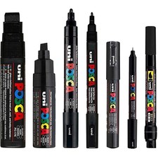 Lot de 7 marqueurs Posca noir