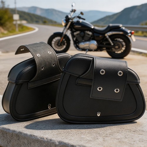 Sacoches selle moto rétro - moto,