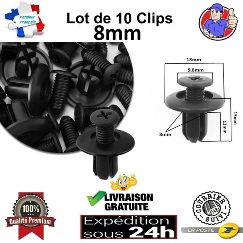 Clips rivet fixation 8mm - 10, de