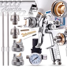 HVLP AUARITA Set Pistolet À Peinture Deux Buse 1,4 + 1,7 Régulateur