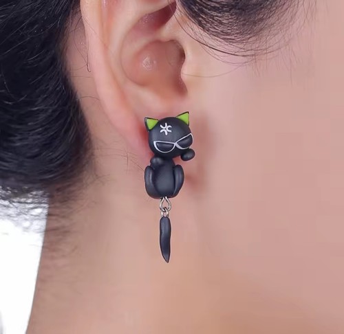 Boucles oreilles kawaii chat - boucles,