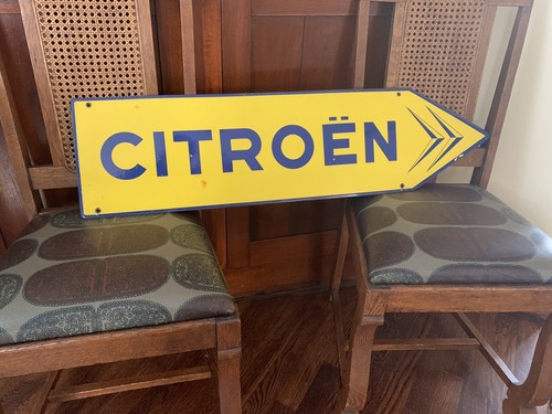 Citroen porcelain sign yellow - citroen,