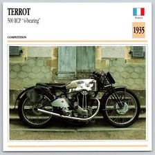 TERROT 500 RCP "4-bearing" 1935 France Edito Service Atlas Motorcycle Card