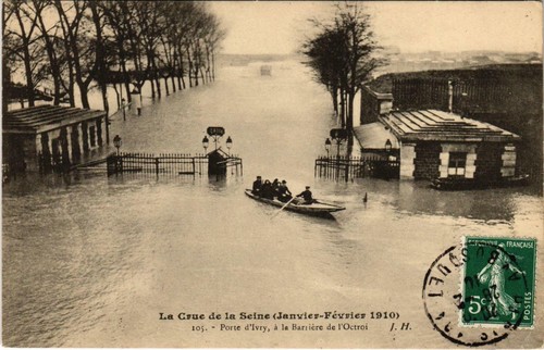 Cpa inondations paris - cpa,
