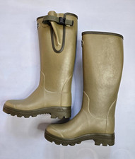 LE CHAMEAU VIERZON ICONIC GREEN LEATHER LINED MEN'S WELLINGTON BOOTS MADE FRANCE