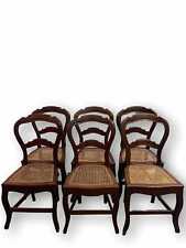 JEU DE 6 CHAISES ISABELINE. BOIS D'ACAJOU. ESPAGNE. XIXÈME SIÈCLE