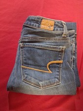 American Eagle Womens Size 0 Super Stretch Skinny Jeans Dark Wash Low Rise 2014