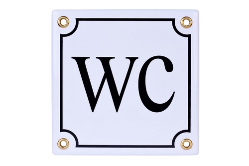 Plaque emaillée 12x12 - wc, cm
