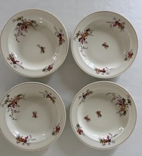 Vaisselle - Raynaud Limoges - 4 assiettes creuses - feuilles érable - TBE