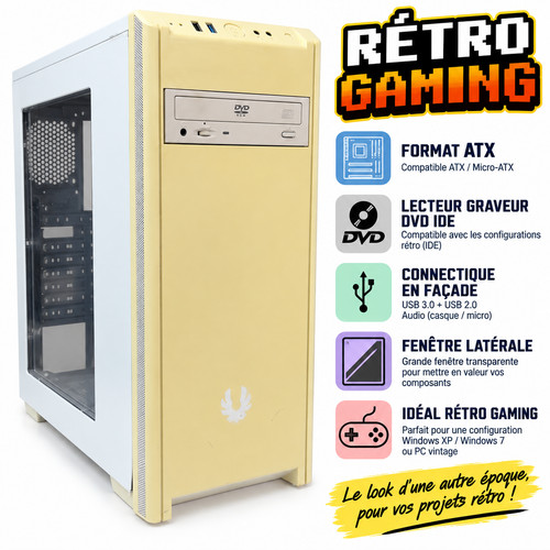 Boîtier atx blanc fenêtre - pc,