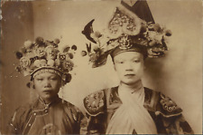 China, Actors in Chinese Theatre Costumes, ca.1920, Vintage Citrate Print Vi