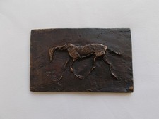 PLAQUE BRONZE SIGNE GEORGES SCHNEIDER SUISSE 4/17 CHEVAL CUBISME ZADKINE XX