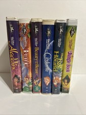 Walt Disney’s Black Diamond Edition The Classics VHS (6) Lot Aladdin Cinderella