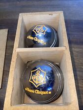 Vintage Veuve Cliquot Champagne Petanque Boules Bowls in Wooden Box France. READ