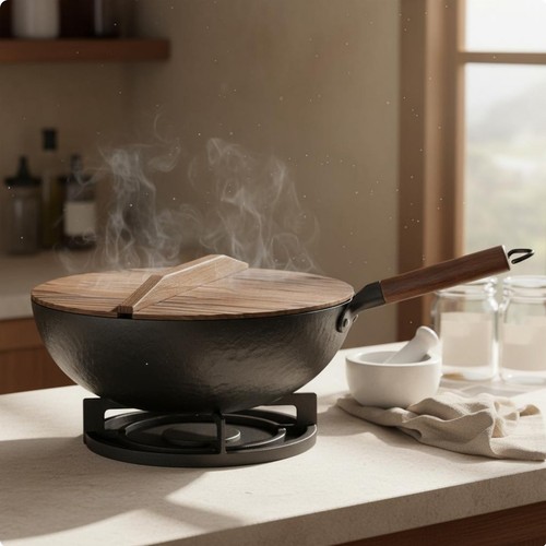 Wok fer martelé sans - en,