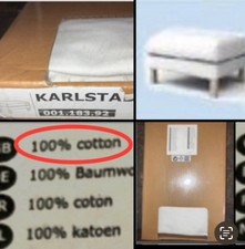 IKEA Karlstad ULTRA RARE Footstool Ottoman NEW Cover Authentic  Blekinge White