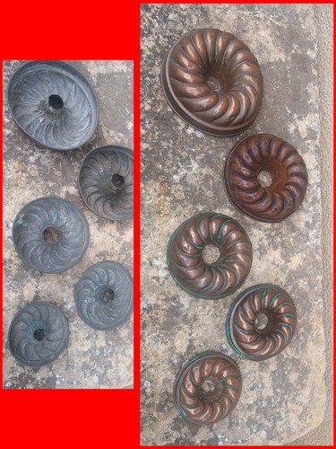 Rare série moules cuivre - série, 5
