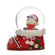 Boule À Neige De Noël Avec Base De Bottes Et Chaton 45mm Ornement