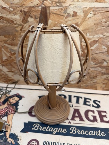 Lampe vintage rotin - , osier