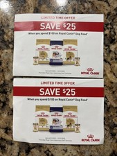Royal Canin Save $25 Coupons x2