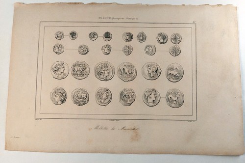Antique numismatic plate - antique,