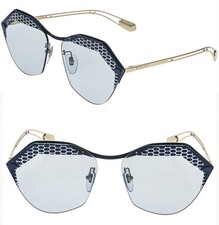 BVLGARI BV6109 6109 SERPENTEYES Gold Blue Snake Scales Metal Serpenti Sunglasses