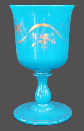 Calice verre opaline bleu - , –