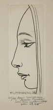 André JACQUEMIN, [Women's Profile], 1975, original Burin.