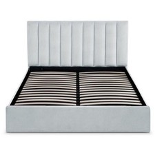 Lit Coffre Design Velours "Songa" 160x200cm Argent