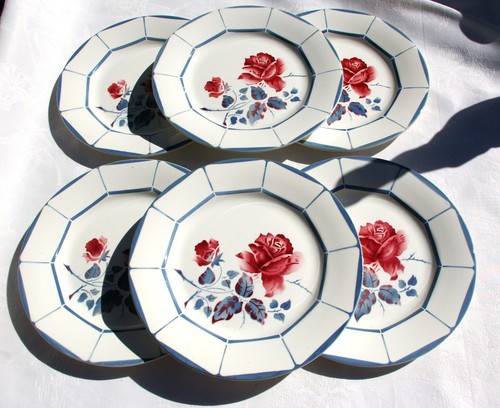 Assiettes plates digoin - assiettes,