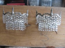 ++"530.12" BEAUTIFUL PAIR OF CHROME BRASS SCONCES GARLAND AND TASSELS