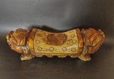 Antique Stone Cushion Sculpture China Headrest Opium Dog Fo Chinese